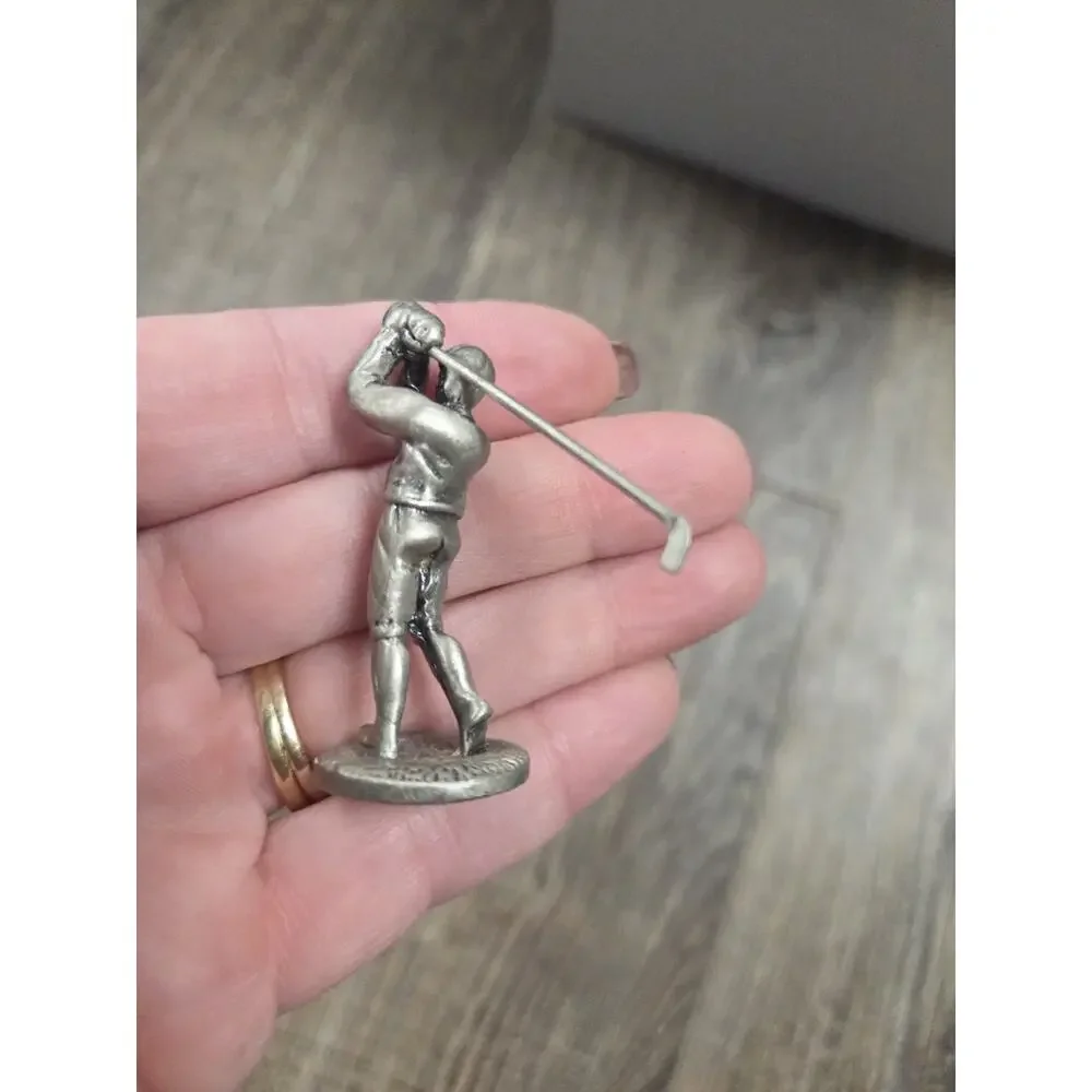 Golfer Figurines in Collectible Pewter Metalware Minis Lot Of 9
